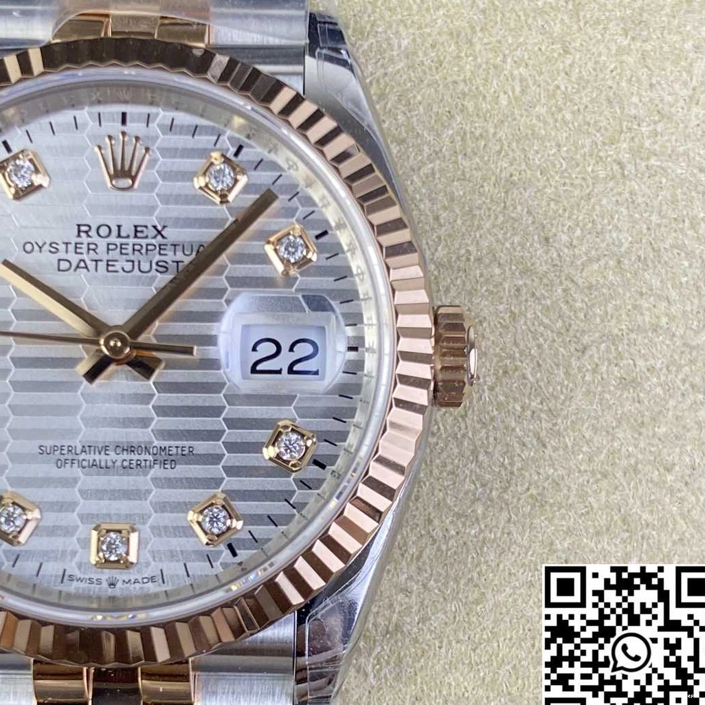 Motif M126231 Rolex Silver Diamond Factory Datejust Hourmarker Tone 36MM Dial Two VS 0710